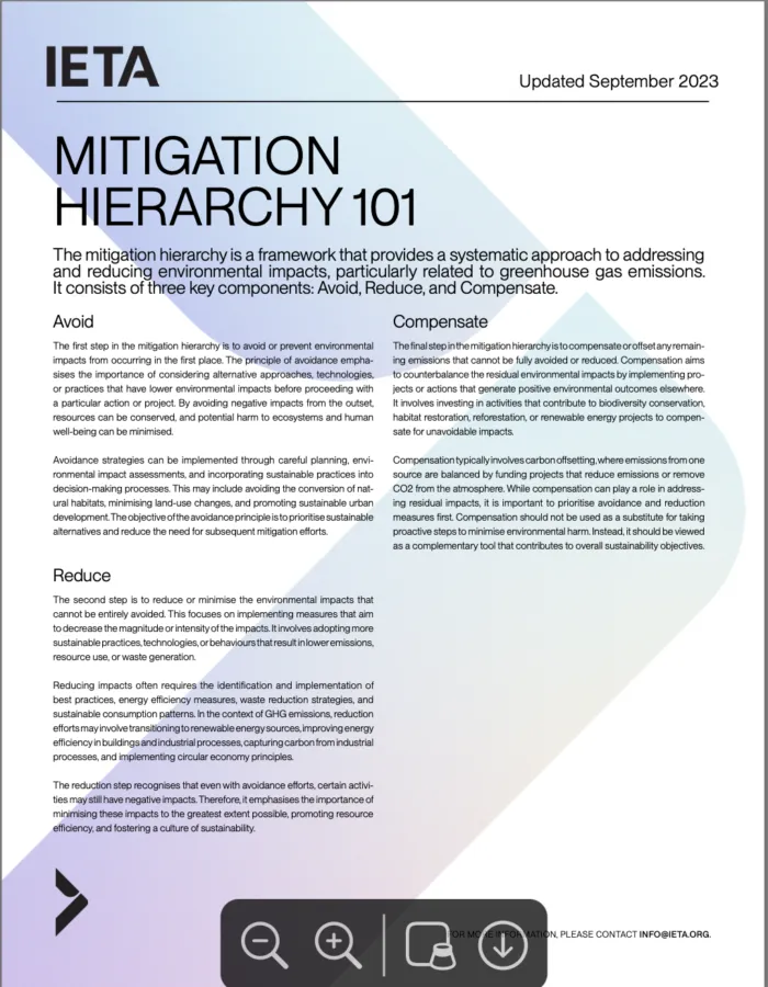 Mitigation hierarchy 101