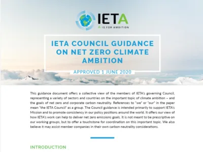 IETA Council sets Net Zero vision, highlights value of markets
