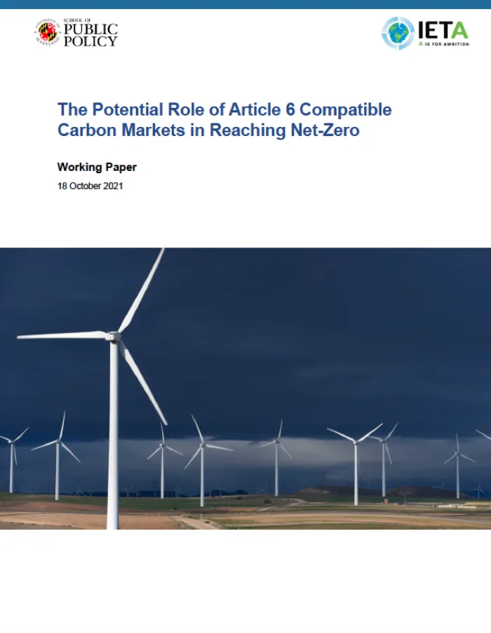 The Potential Role of Article 6 Compatible Carbon Markets in Reaching Net-Zero