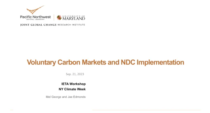 Voluntary Carbon Markets and NDC Implementation: IETA NACS interactions workshop