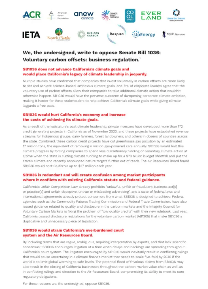 Joint Opposition Letter to SB 1036