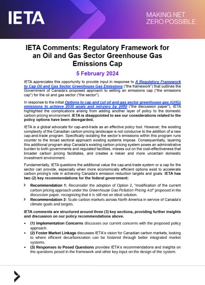 Regulatory Framework for an Oil and Gas Sector Greenhouse Gas Emissions Cap Comments_5Feb24