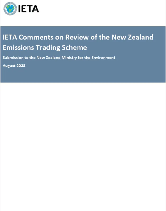 IETA submission to NZ ETS review consultation