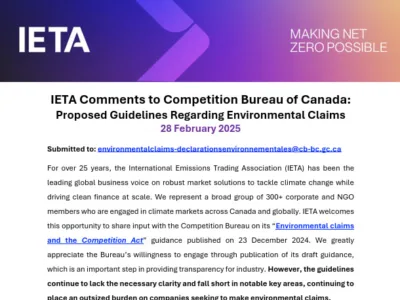 IETA Comments to Competition Bureau of Canada: Proposed Guidelines Regarding Environmental Claims