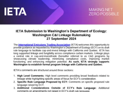 Washington C&I Linkage Rulemaking Submission