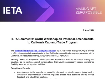 CARB Workshop on Potential Amendments to California Cap-and-Trade Program Comments
