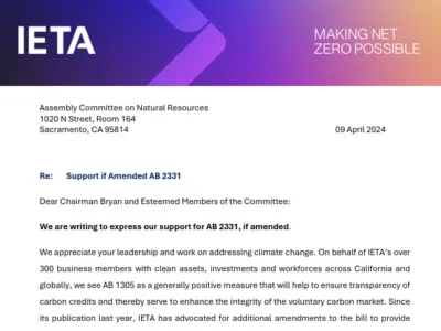 IETA Support for AB 2331, if amended, Letter