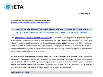IETA Final Submission: OBPS Amendment Comments