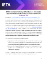 IETA Comments to Competition Bureau of Canada: Proposed Guidelines Regarding Environmental Claims